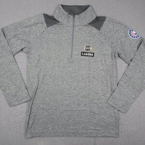 Los Angeles Lakers Pullover Mens Medium Gray Fanatics NBA Basketball Performance